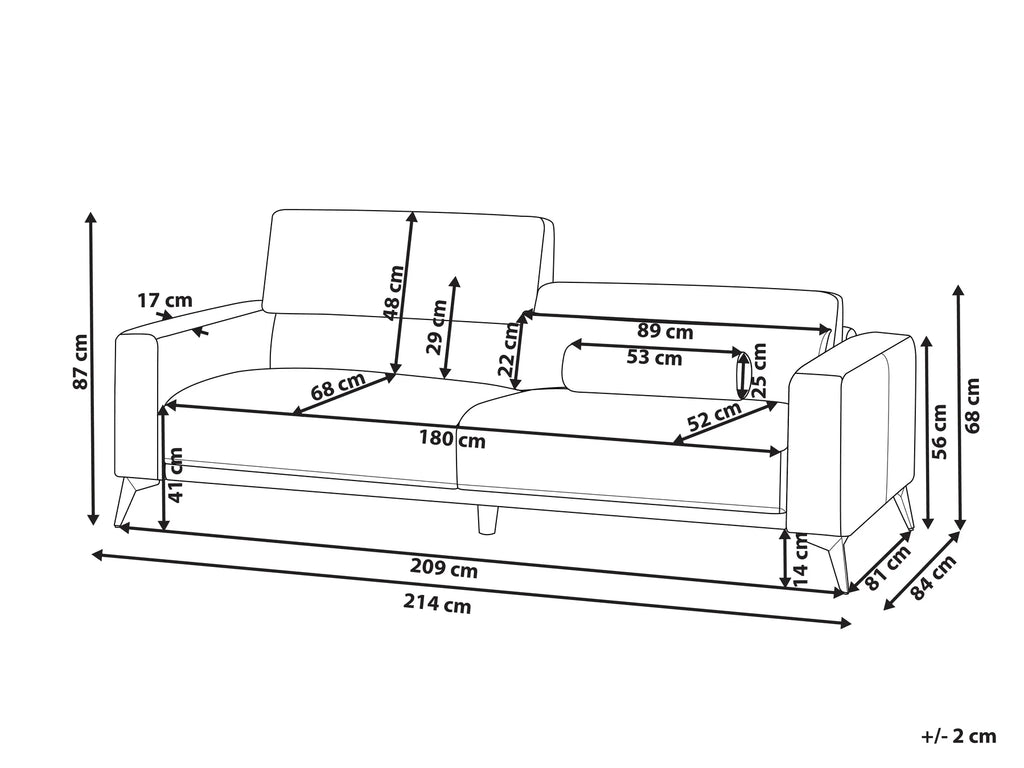 Sofa 3 Seater ANGE Boucle Taupe