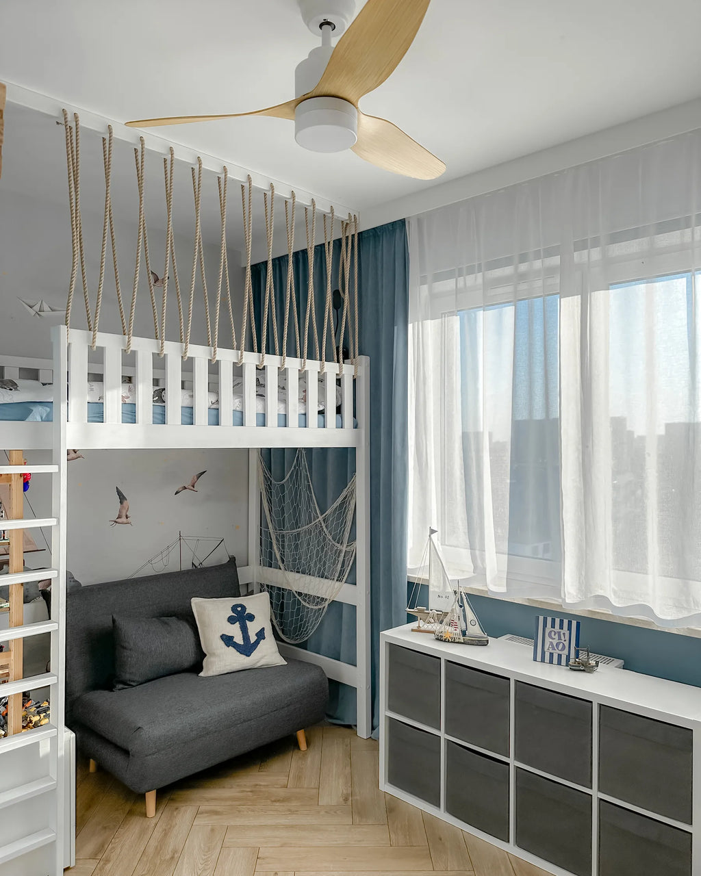 Single Sofa Bed SETTEN Fabric Dark Grey