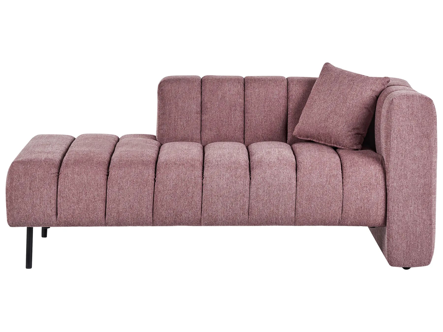 Right-Hand Chaise Lounge LANNILS Fabric Pink