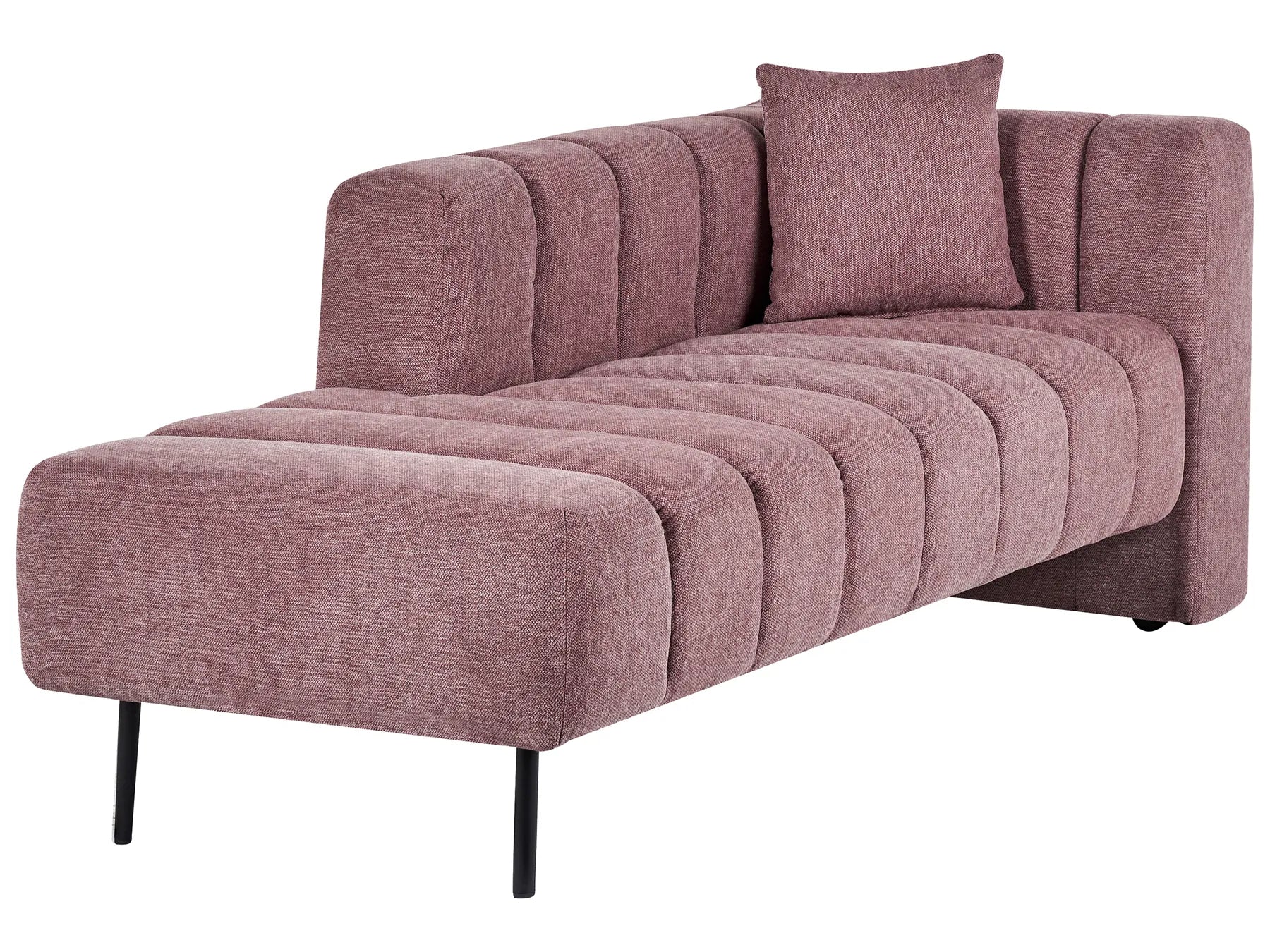 Right-Hand Chaise Lounge LANNILS Fabric Pink