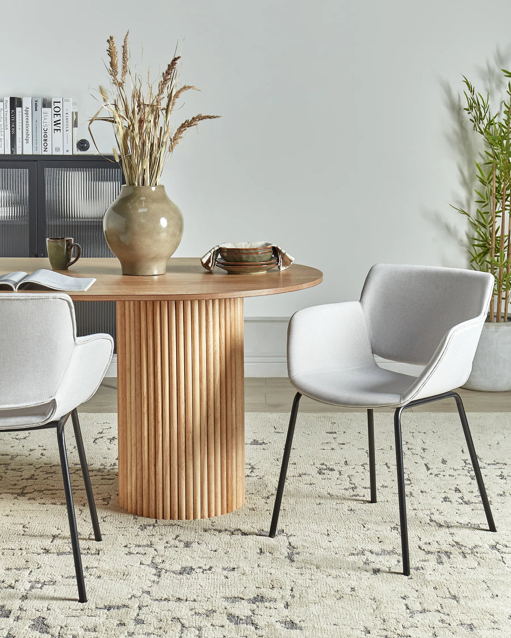 Set of 2 Dining Chairs Light Grey