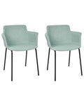 Set of 2 Dining Chairs BELFIELD Mint Green