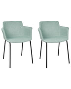 Set of 2 Dining Chairs BELFIELD Mint Green