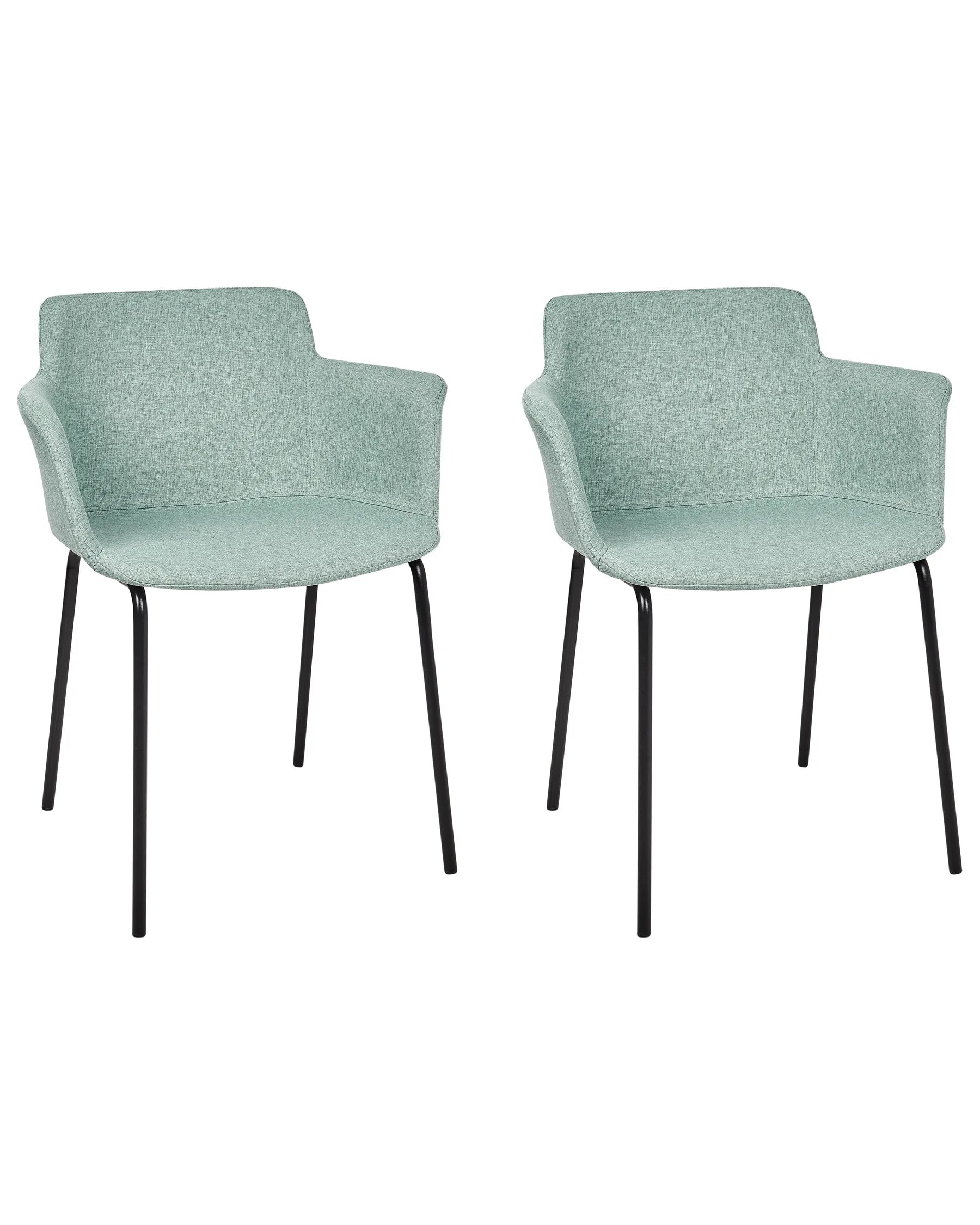 Set of 2 Dining Chairs BELFIELD Mint Green