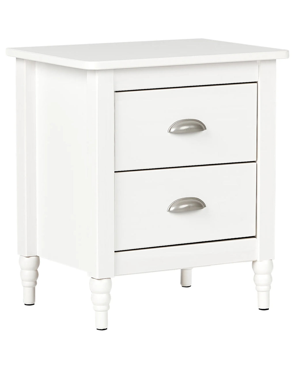 2 Drawer Bedside Table SHILLINGTON Pine Wood White