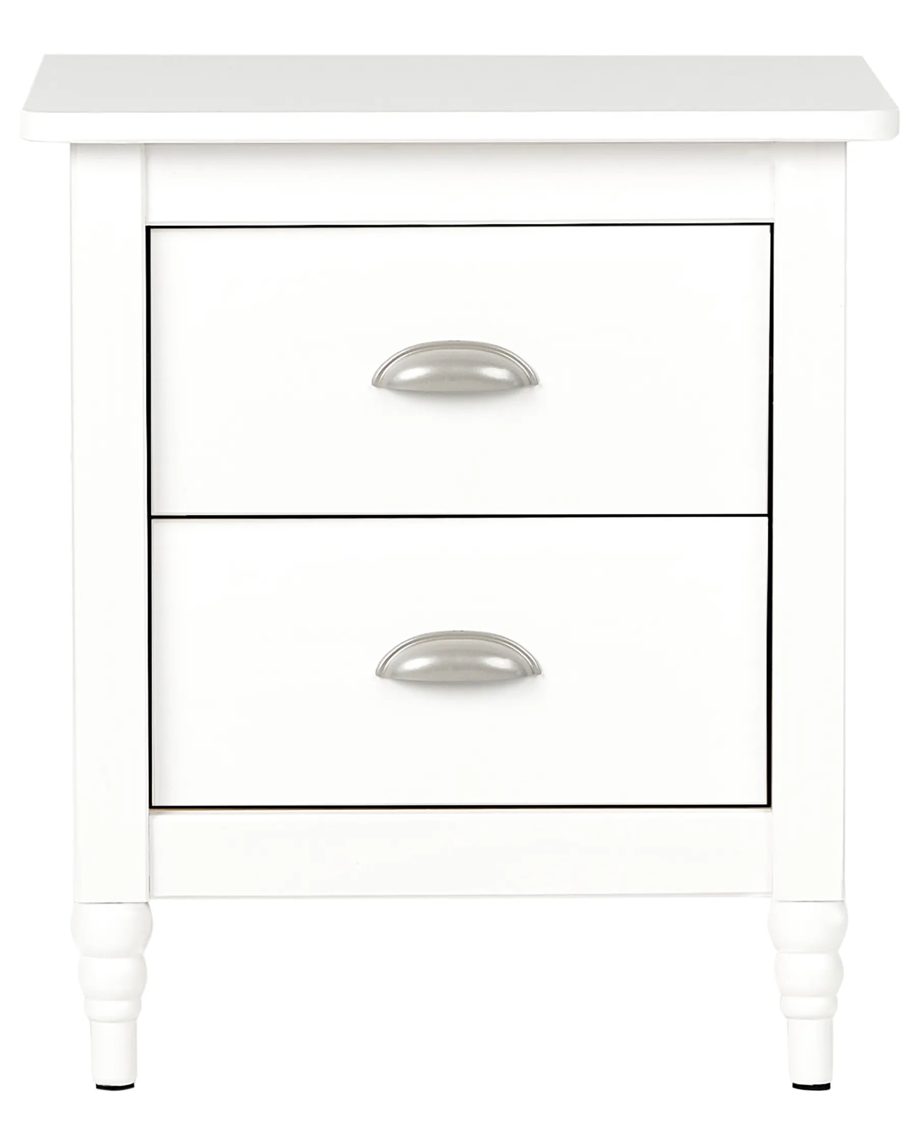 2 Drawer Bedside Table SHILLINGTON Pine Wood White