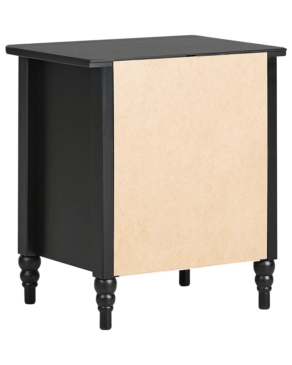 2 Drawer Bedside Table SHILLINGTON Pine Wood Black