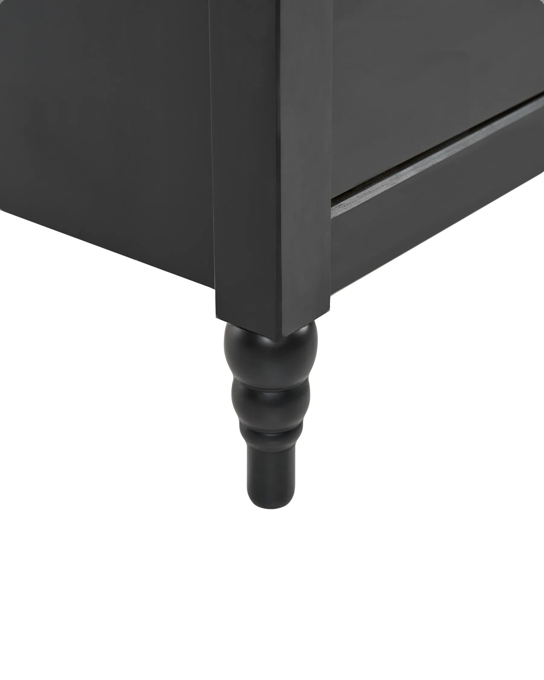 2 Drawer Bedside Table SHILLINGTON Pine Wood Black