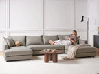 Corner Sofa 5 Seater LILVIKEN Fabric Taupe