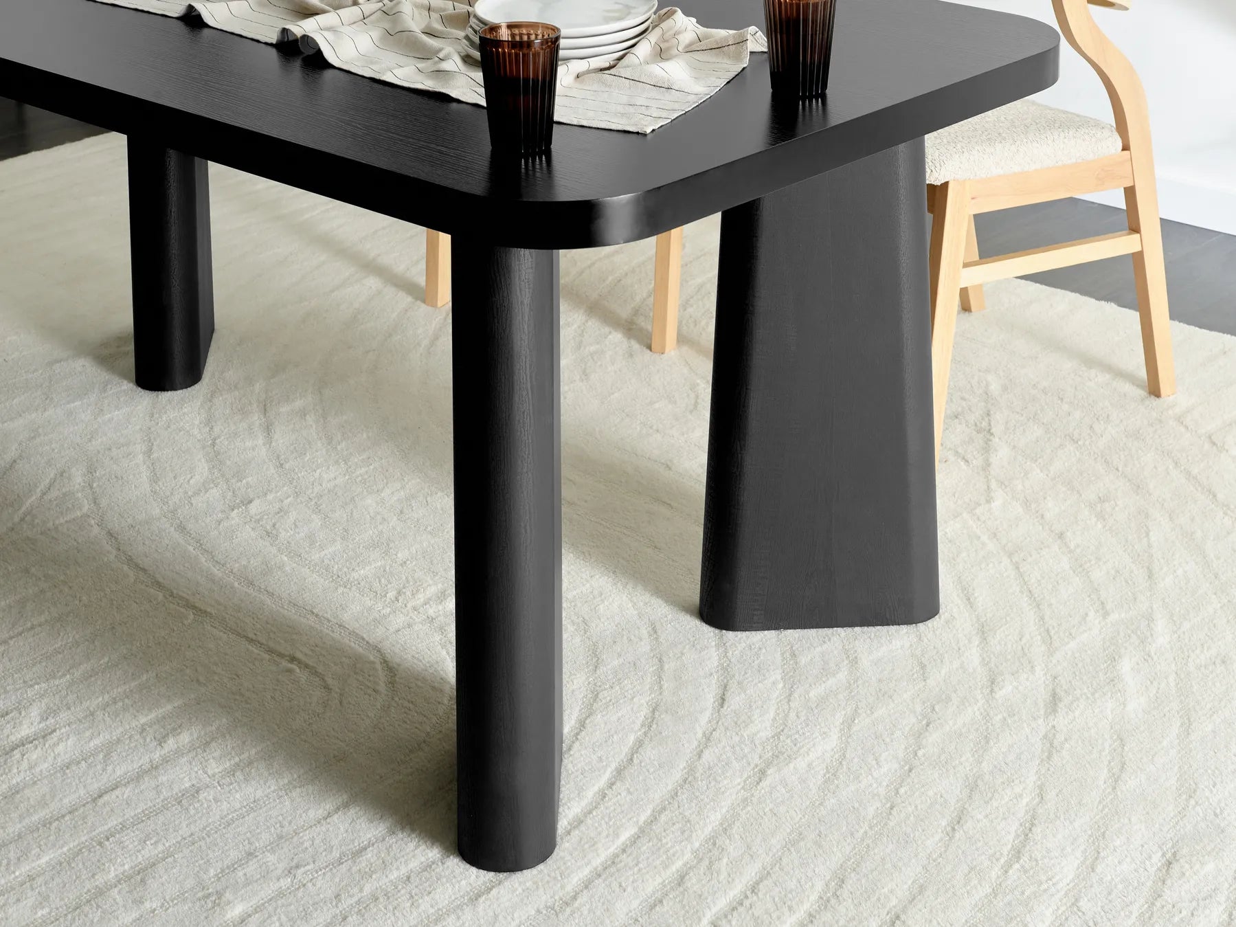 Dining Table ATLIN Black 180 cm 90 cm