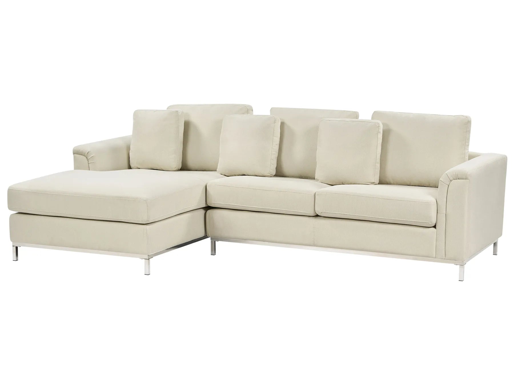 Corner Sofa 4 Seater OSLO Fabric Beige Right Hand