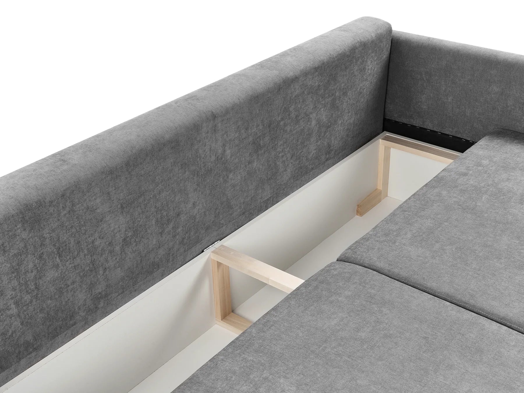 Sofa Bed 3 Seater BLEIK Fabric Light Grey with Storage