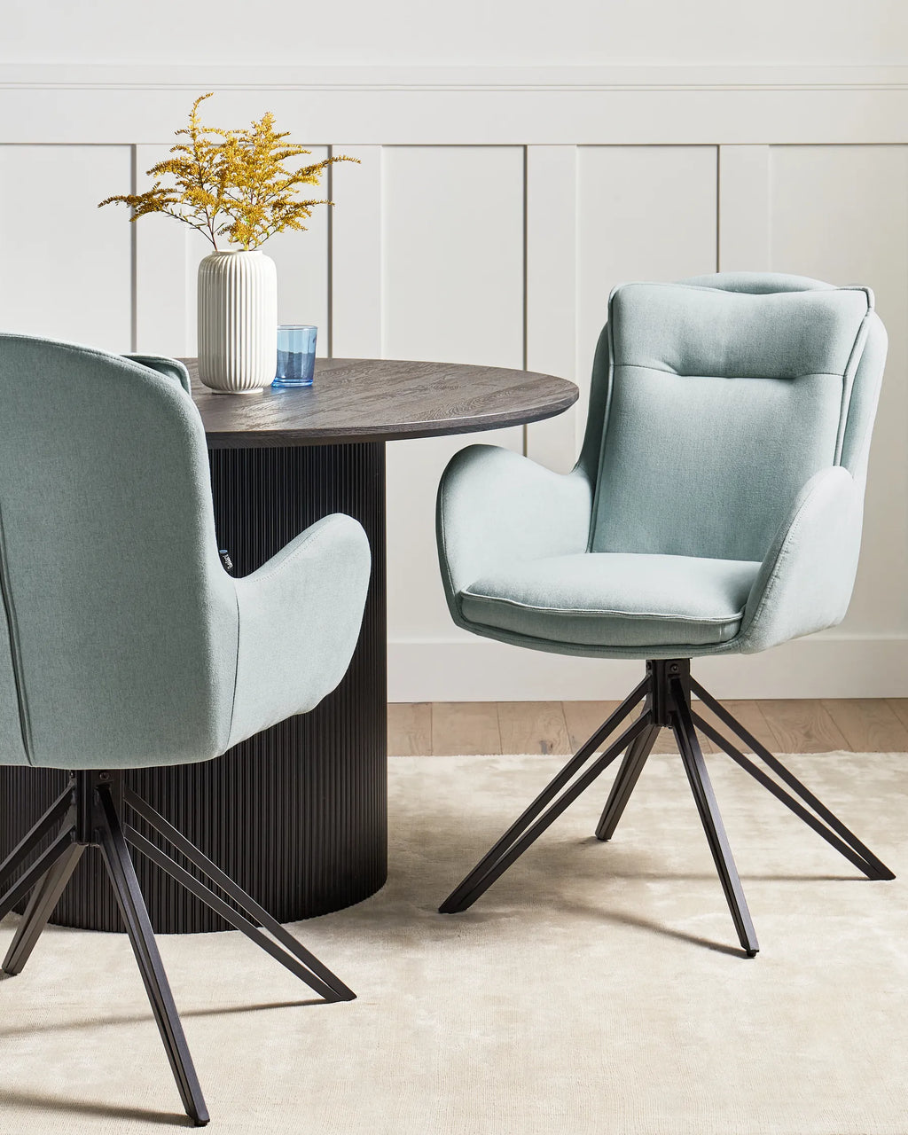 Set of 2 Dining Chairs Swivel AVELAR Mint Green