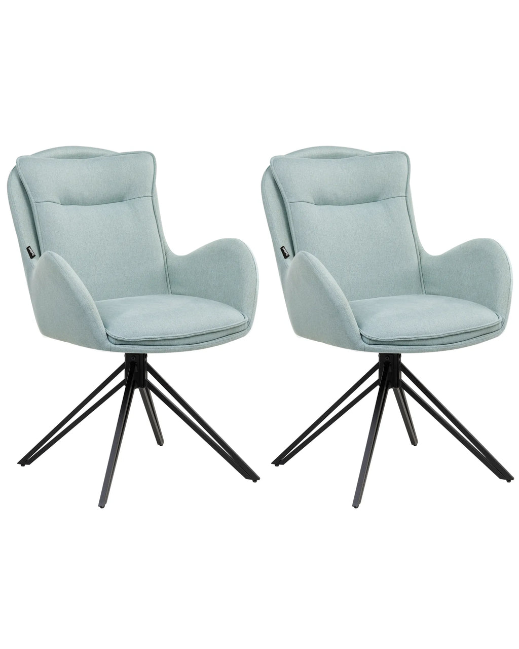 Set of 2 Dining Chairs Swivel AVELAR Mint Green