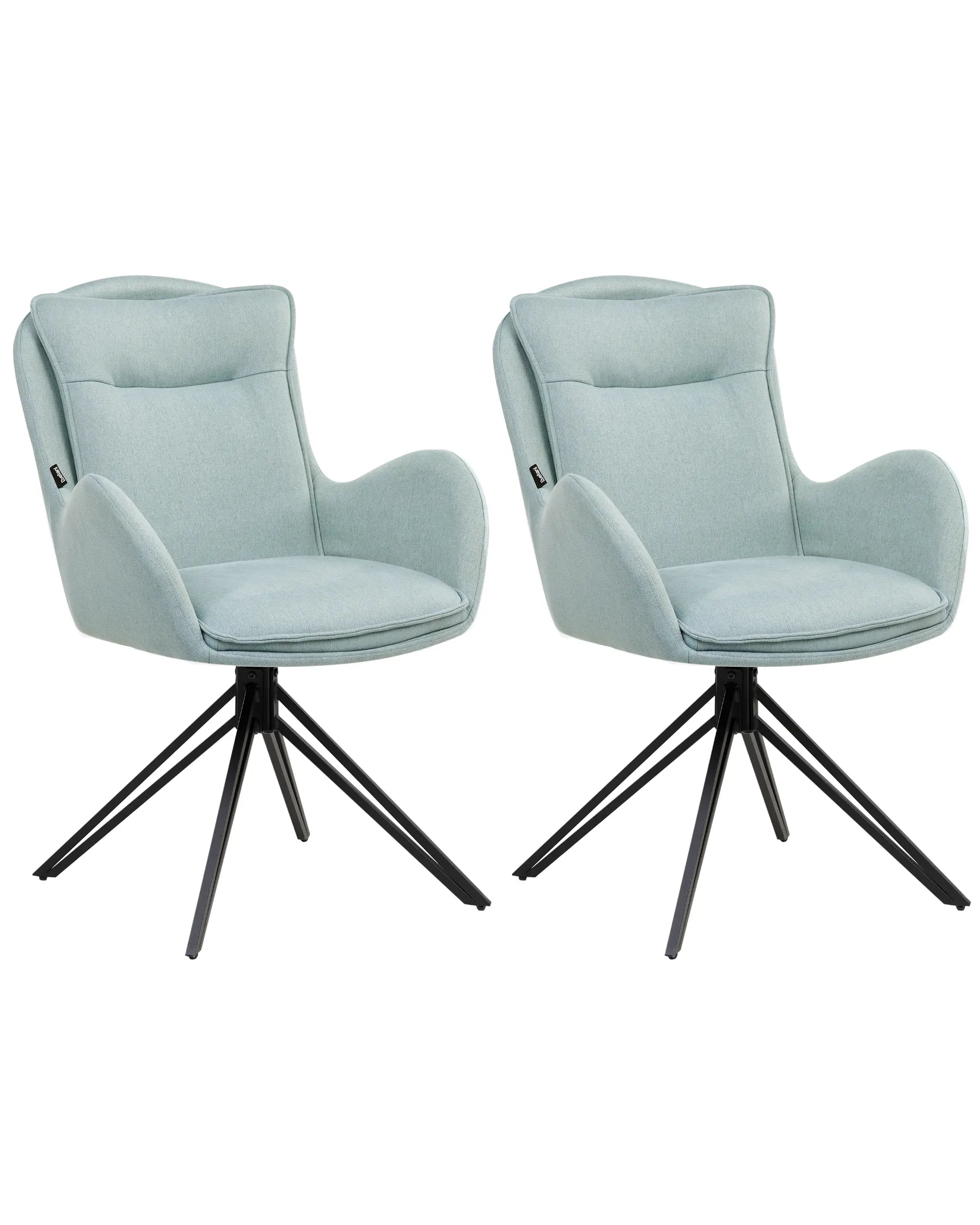 Set of 2 Dining Chairs Swivel AVELAR Mint Green