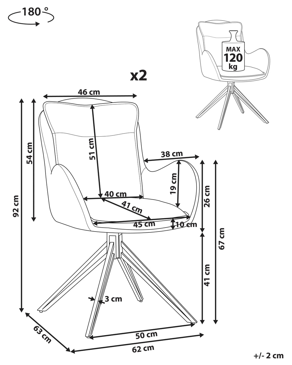 Set of 2 Dining Chairs Swivel AVELAR Mint Green