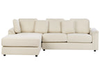 Corner Sofa 4 Seater KOHLO Fabric Light Beige with Ottoman Right Hand