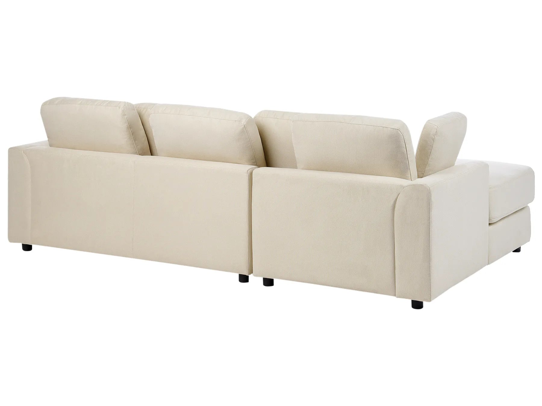 Corner Sofa 4 Seater KOHLO Fabric Light Beige with Ottoman Right Hand