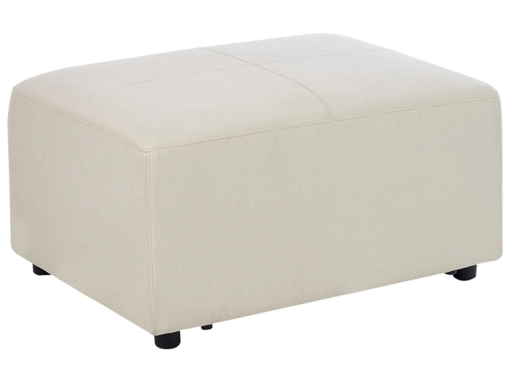 Corner Sofa 4 Seater KOHLO Fabric Light Beige with Ottoman Right Hand