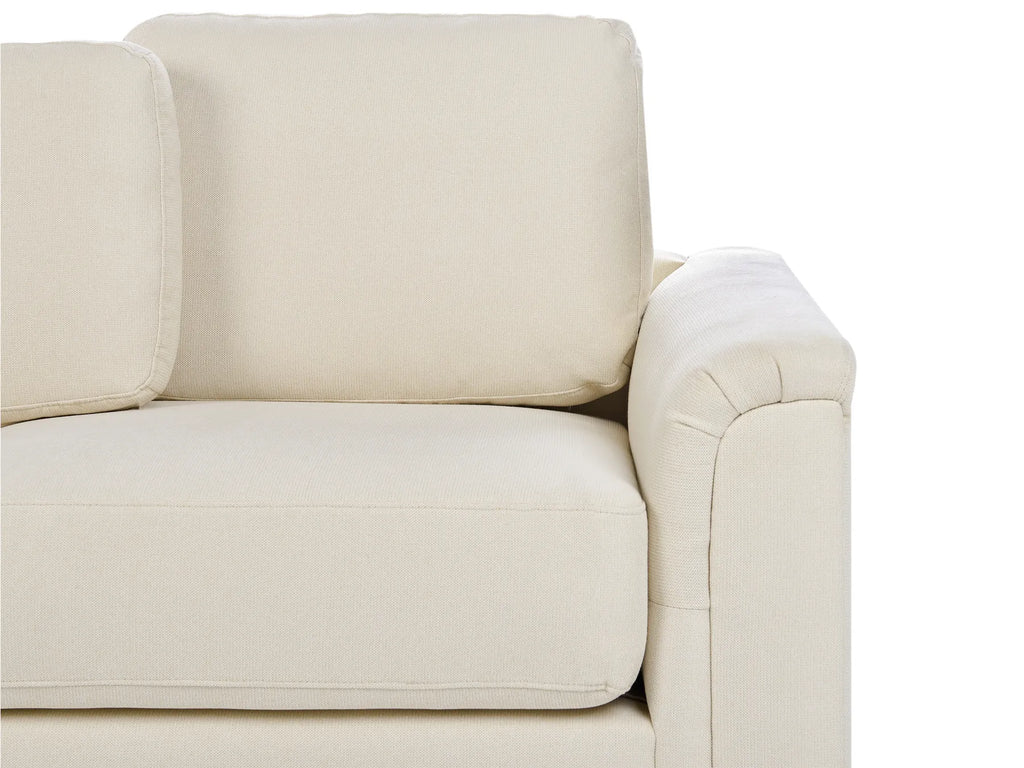 Corner Sofa 4 Seater KOHLO Fabric Light Beige with Ottoman Right Hand