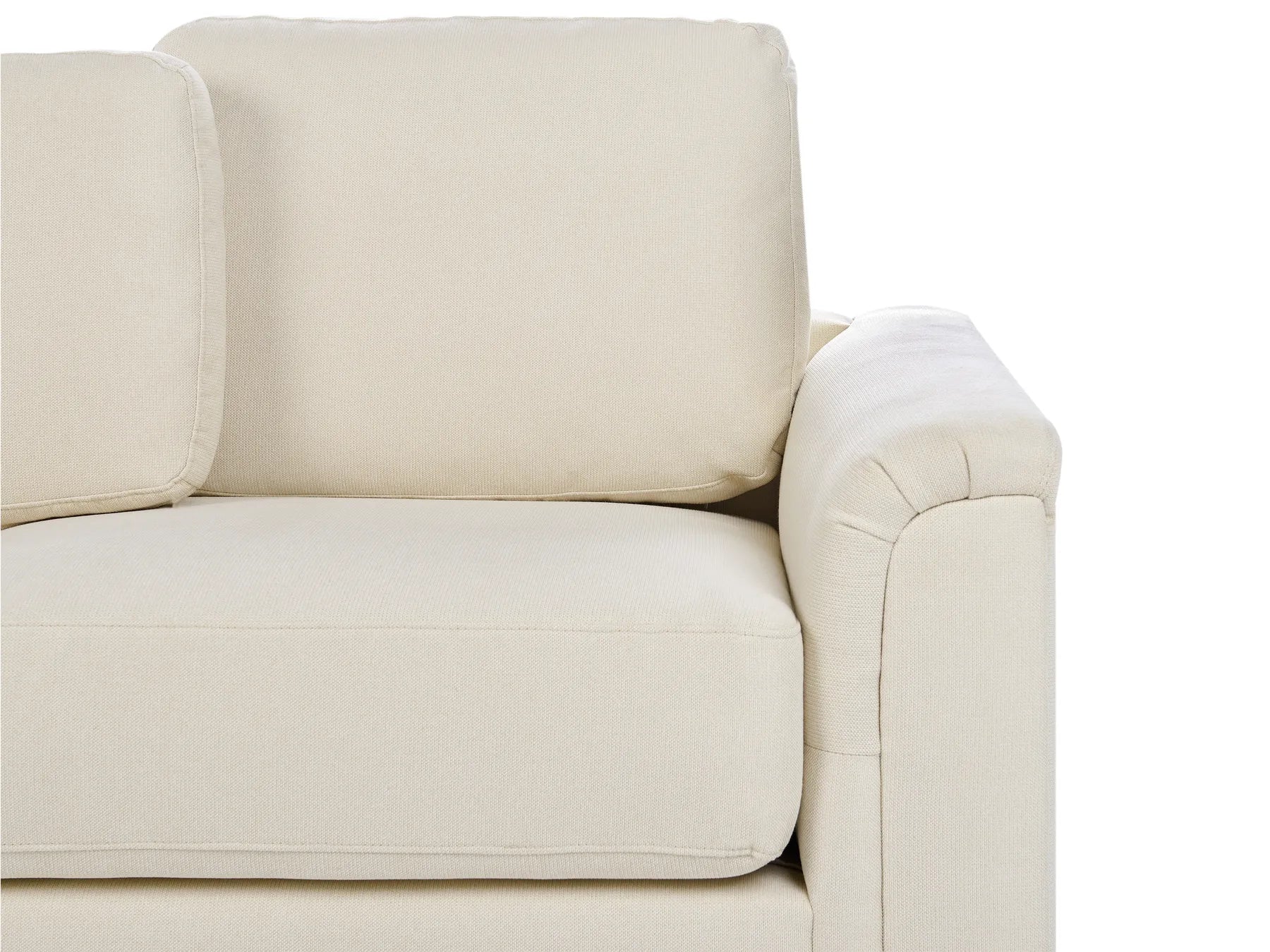 Corner Sofa 4 Seater KOHLO Fabric Light Beige with Ottoman Right Hand