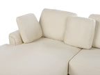 Corner Sofa 4 Seater KOHLO Fabric Light Beige with Ottoman Right Hand