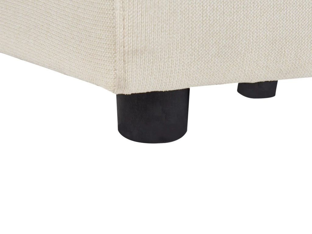 Corner Sofa 4 Seater KOHLO Fabric Light Beige with Ottoman Right Hand