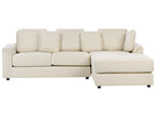 Corner Sofa 4 Seater KOHLO Fabric Light Beige with Ottoman Left Hand