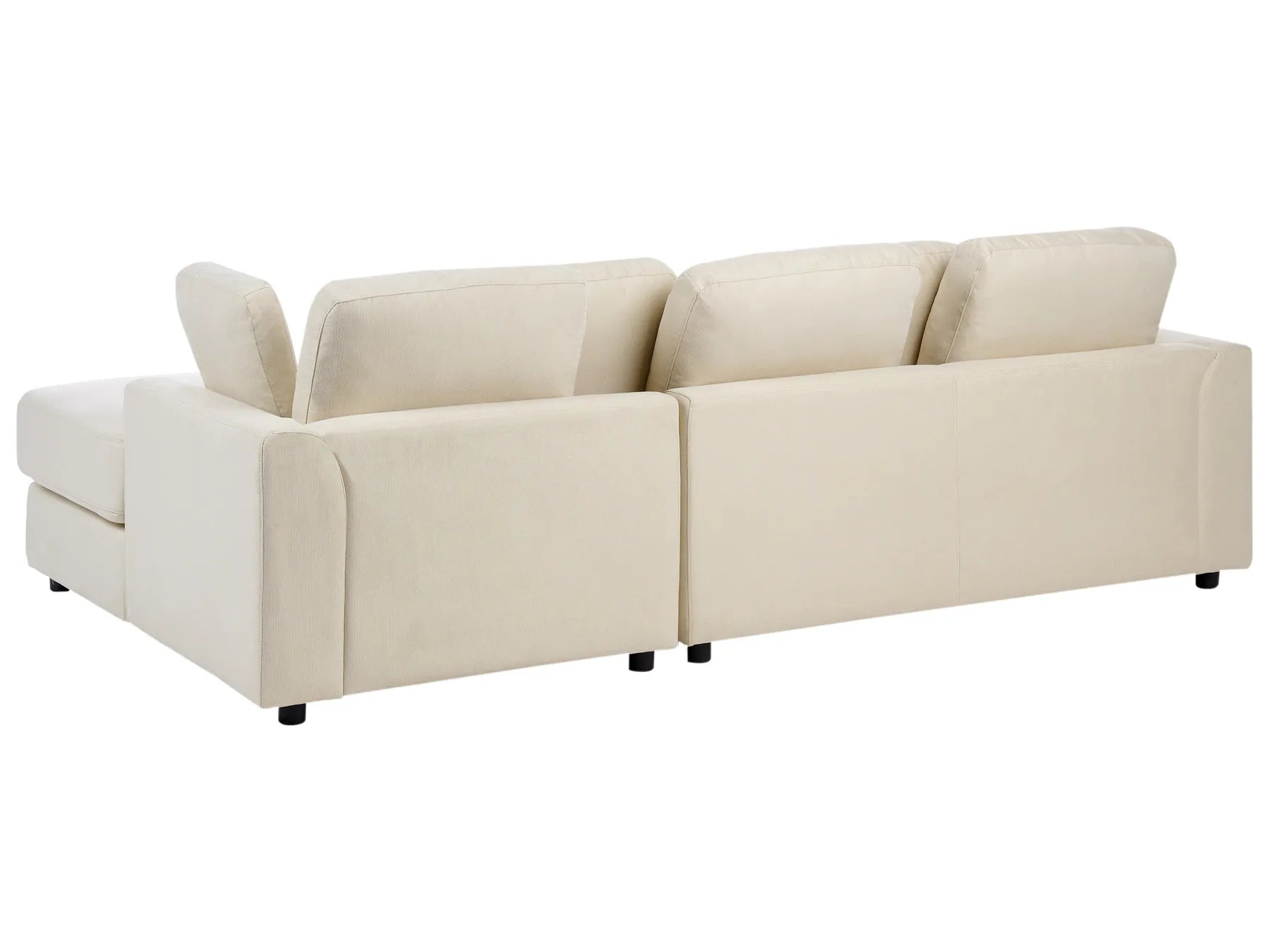 Corner Sofa 4 Seater KOHLO Fabric Light Beige with Ottoman Left Hand