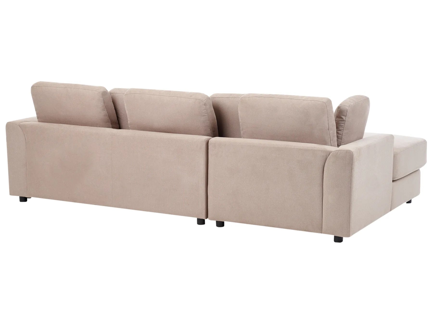 Corner Sofa 4 Seater KOHLO Fabric Taupe with Ottoman Right Hand