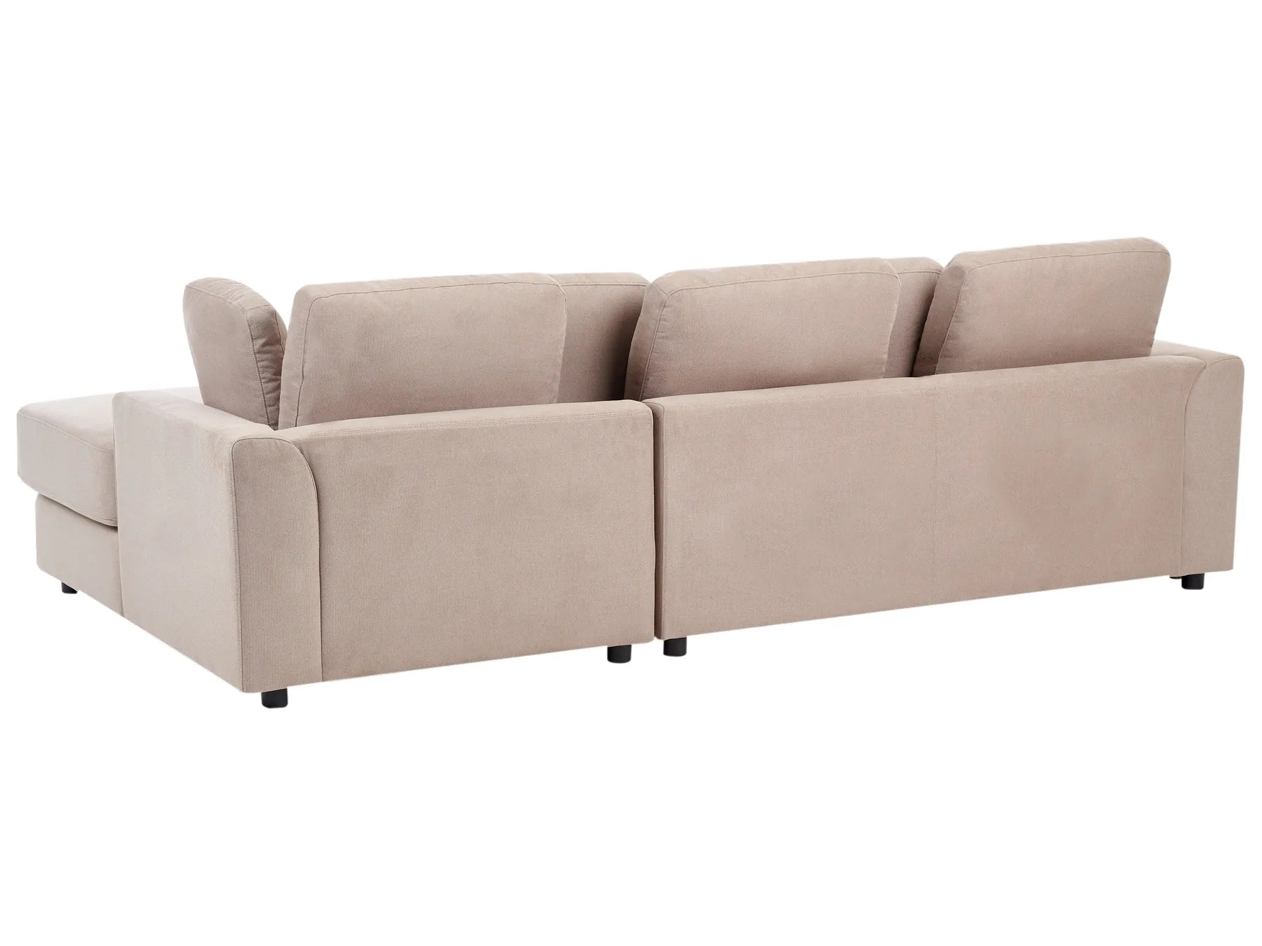 Corner Sofa 4 Seater KOHLO Fabric Taupe with Ottoman Left Hand