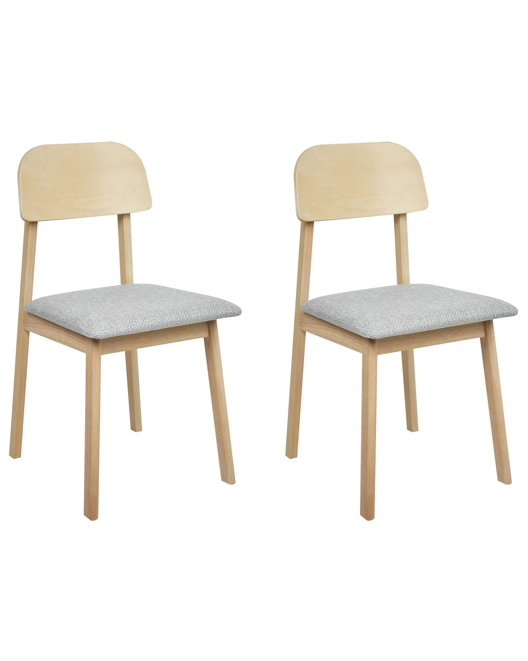 Set of 2 Dining Chairs SCANDIA Wood Light Grey