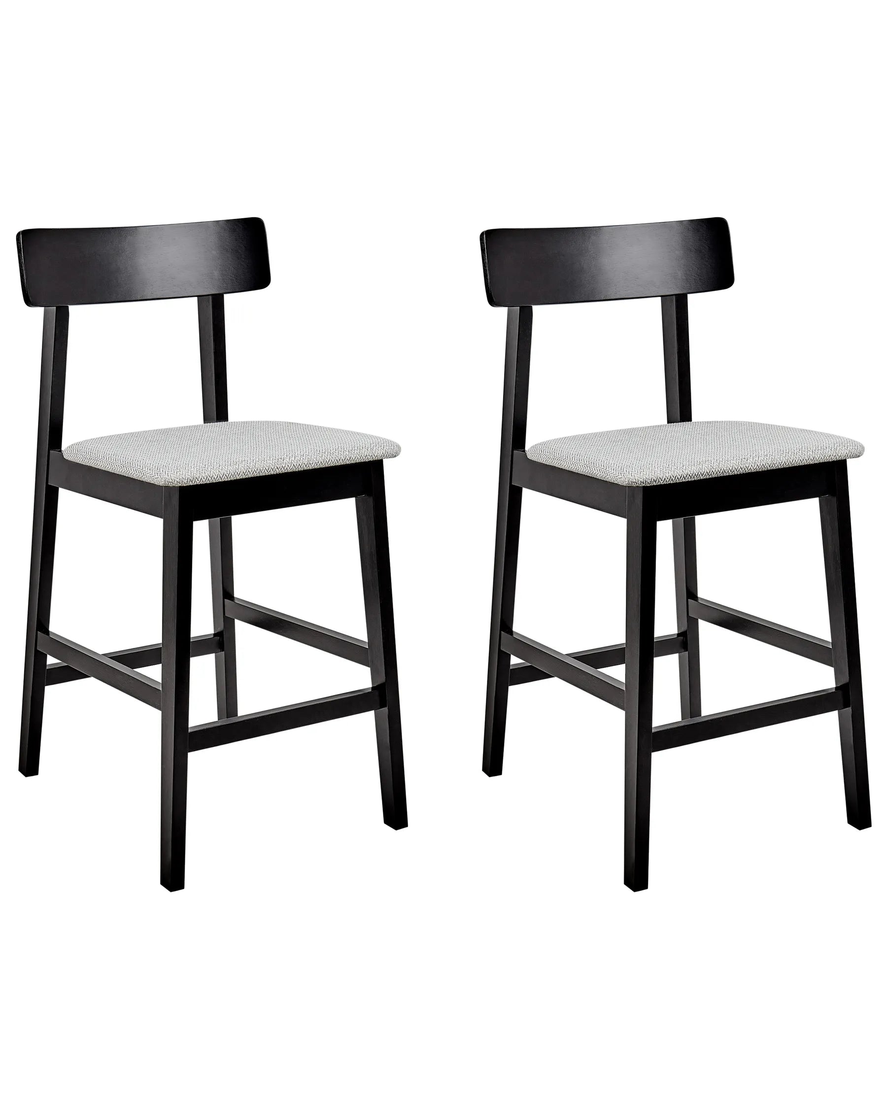 Set of 2 Bar Chairs ISANTI Wood Black/ Grey