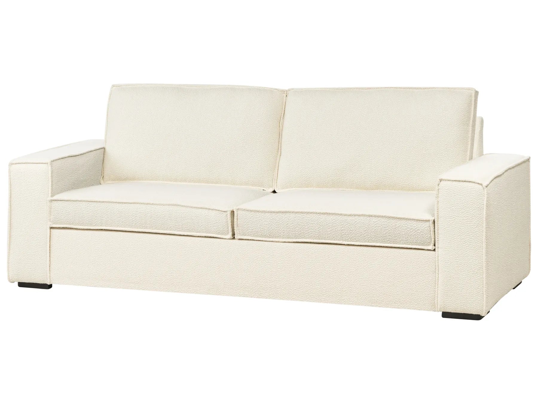 Sofa Bed 3 Seater VUOKATTI Boucle Off-White