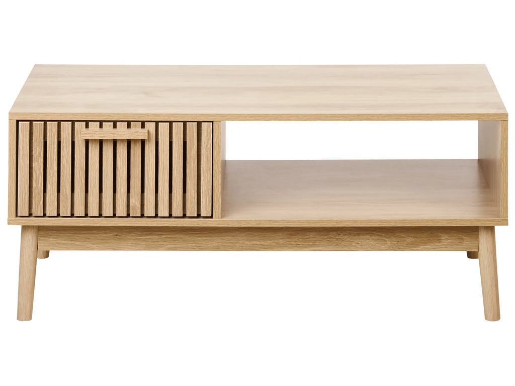 Coffee Table LYNWOOD Light Brown with Storage