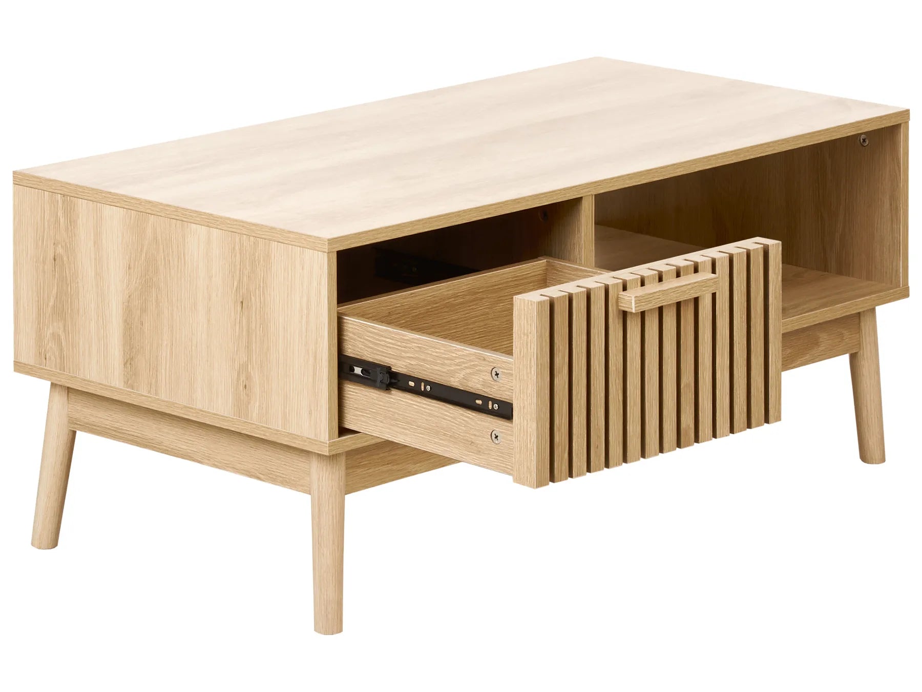 Coffee Table LYNWOOD Light Brown with Storage