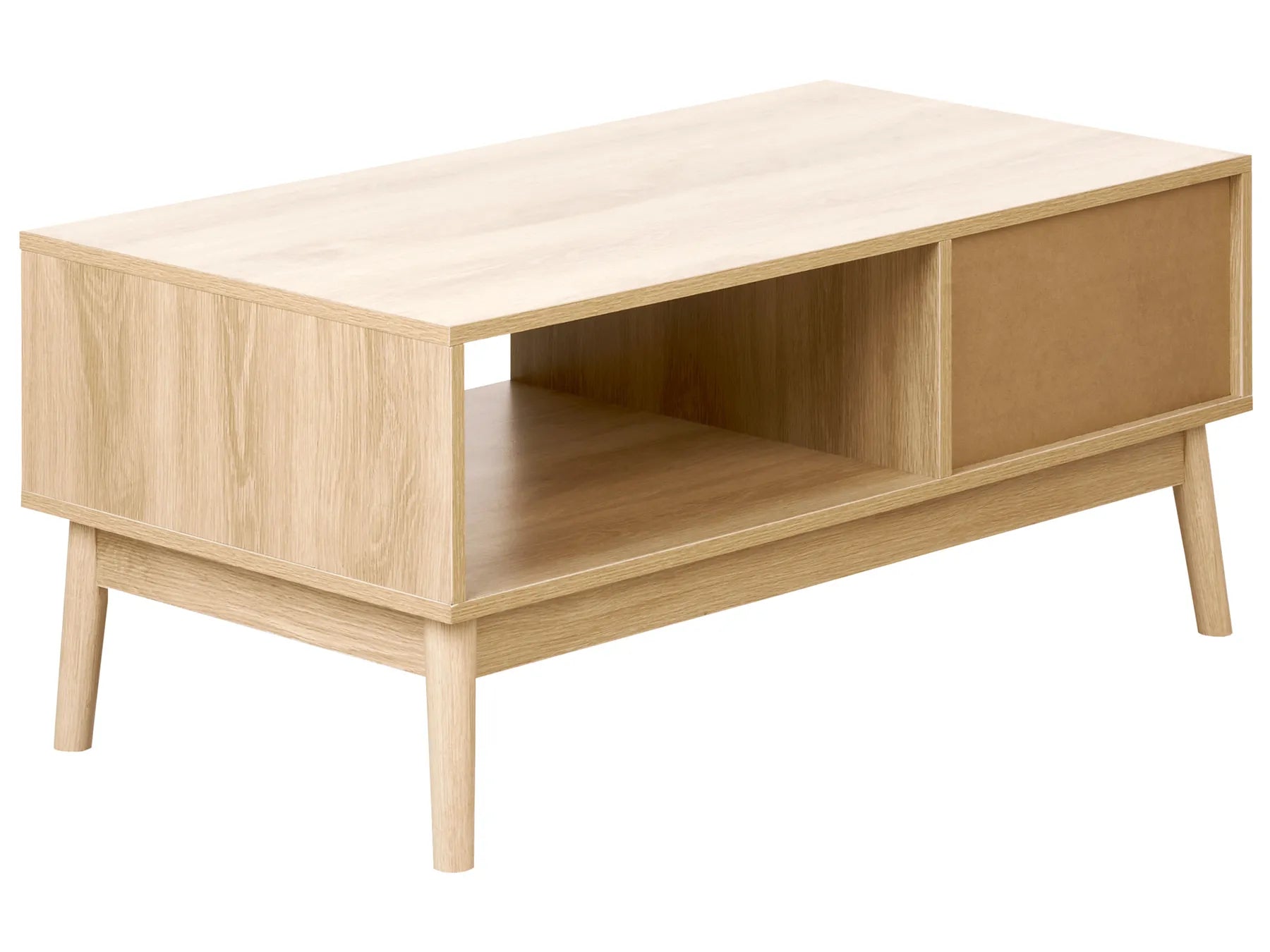 Coffee Table LYNWOOD Light Brown with Storage