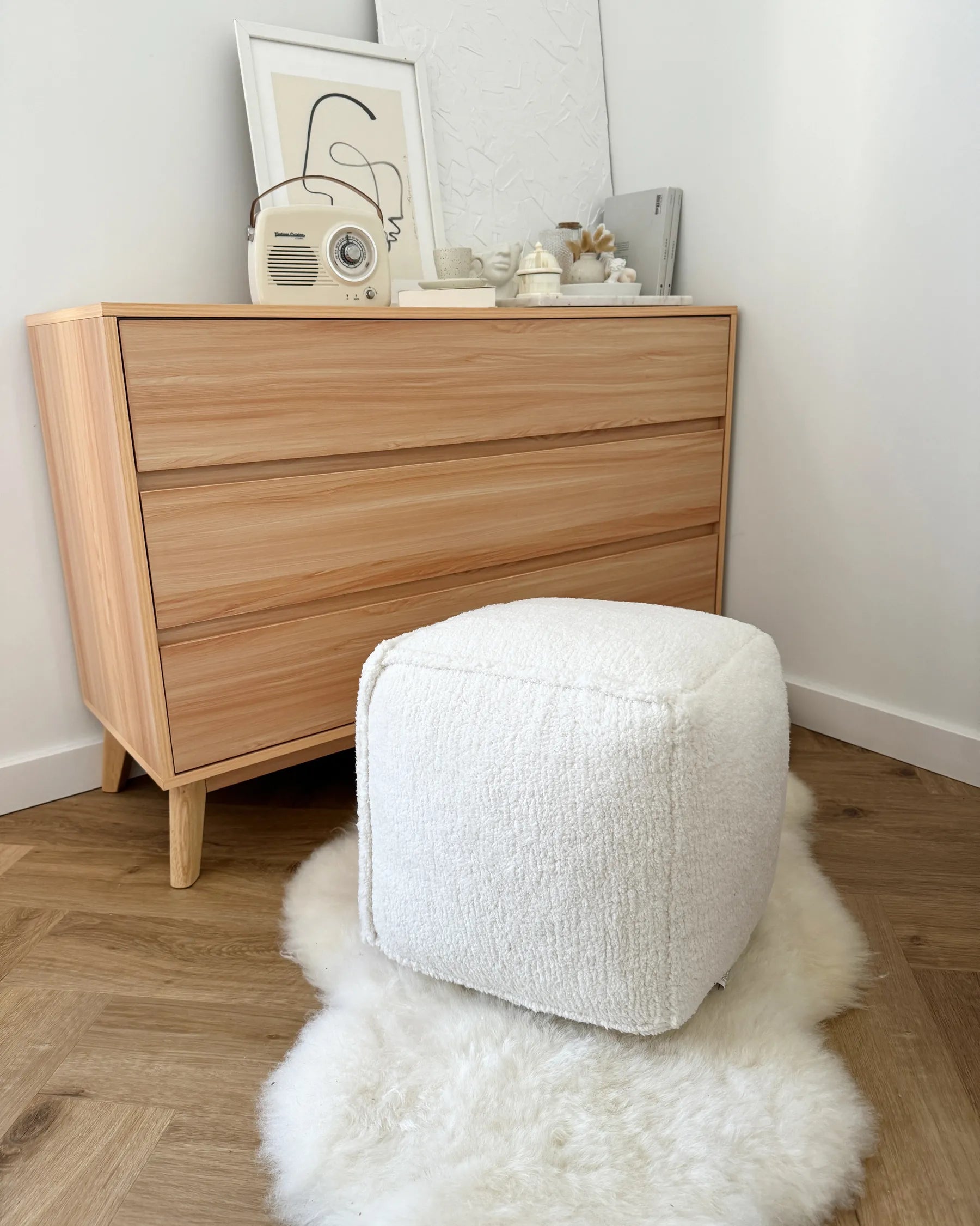 Pouffe ALIPUR Boucle Light Beige
