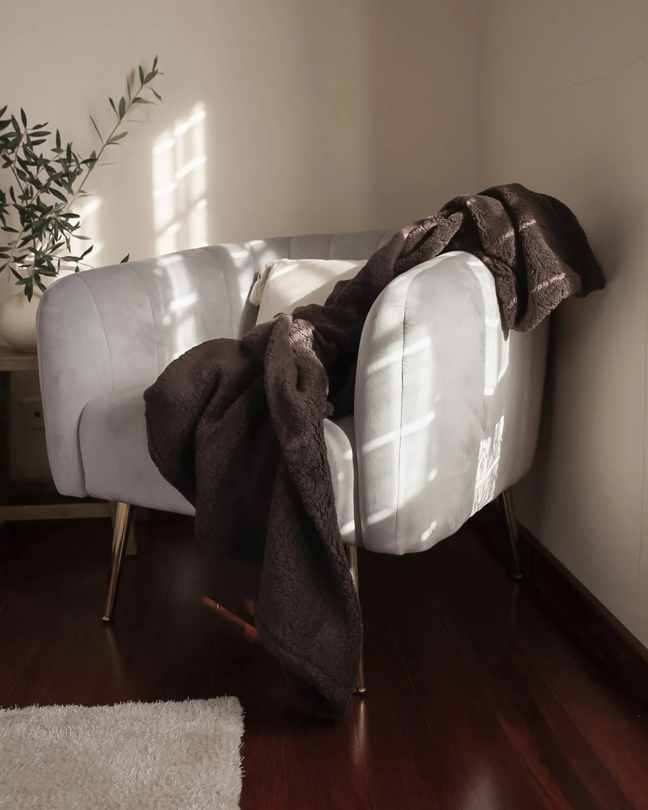 Armchair LACONIA Velvet Light Grey