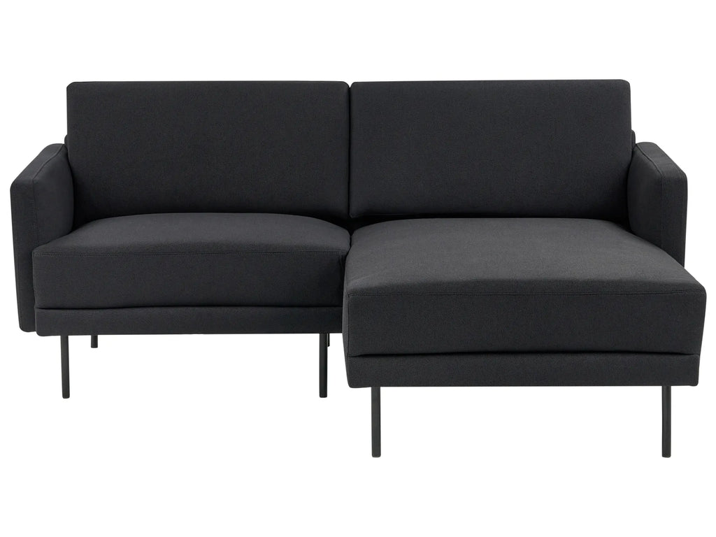 Corner Sofa 2 Seater BREDA Fabric Black Left Hand