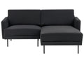 Corner Sofa 2 Seater BREDA Fabric Black Left Hand
