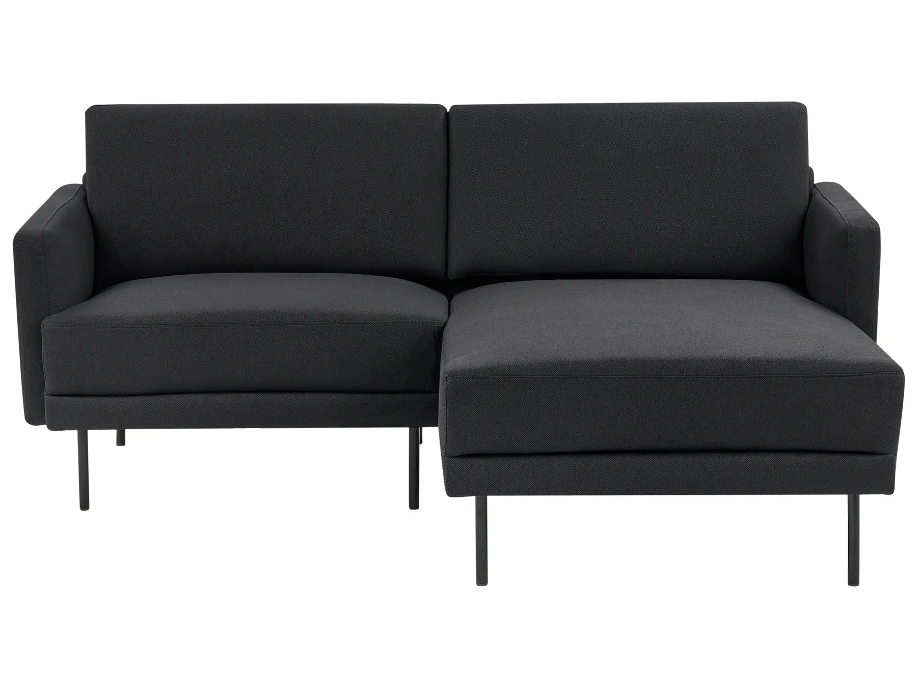 Corner Sofa 2 Seater BREDA Fabric Black Left Hand
