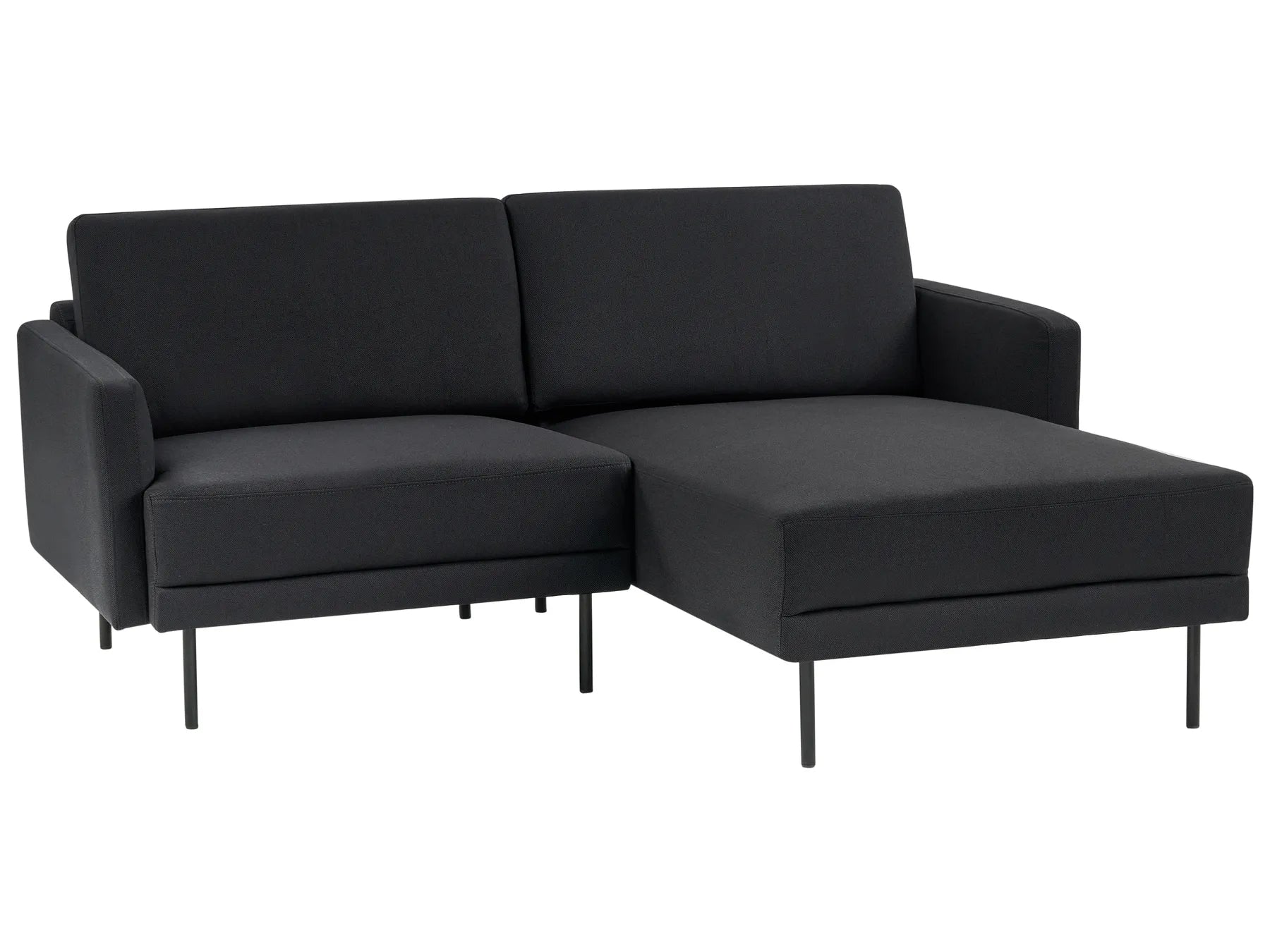 Corner Sofa 2 Seater BREDA Fabric Black Left Hand