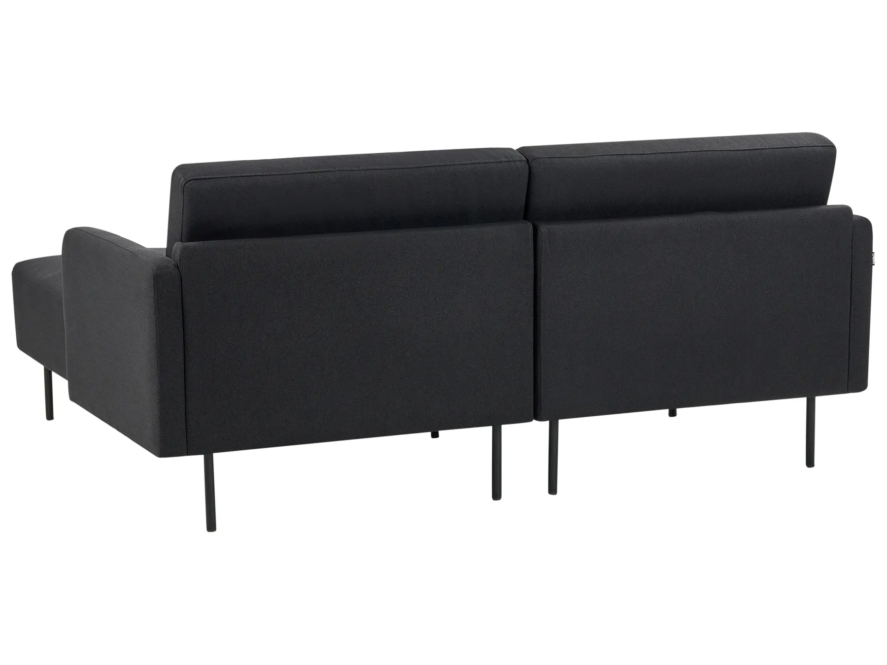 Corner Sofa 2 Seater BREDA Fabric Black Left Hand