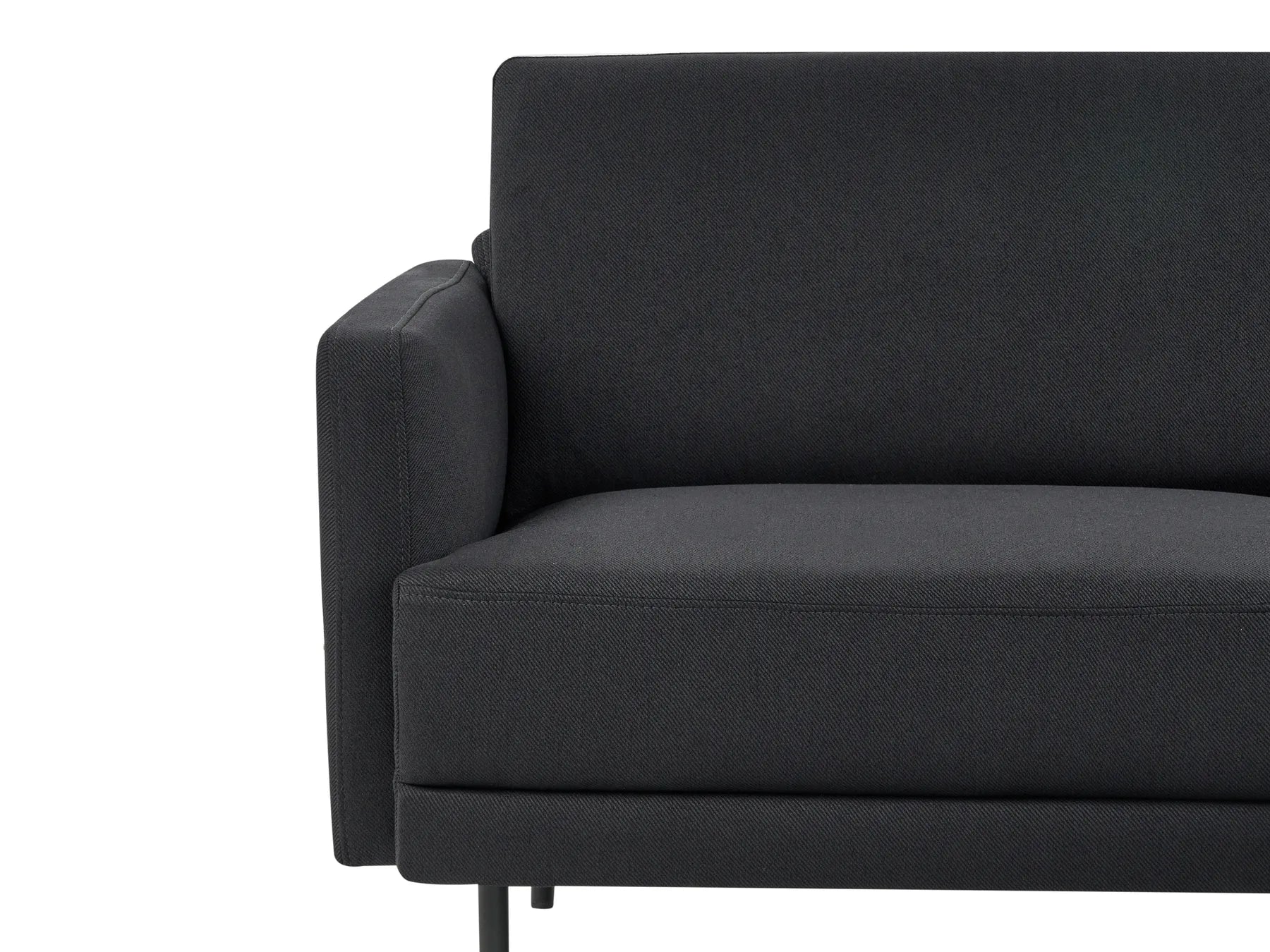 Corner Sofa 2 Seater BREDA Fabric Black Left Hand