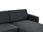 Corner Sofa 2 Seater BREDA Fabric Black Left Hand