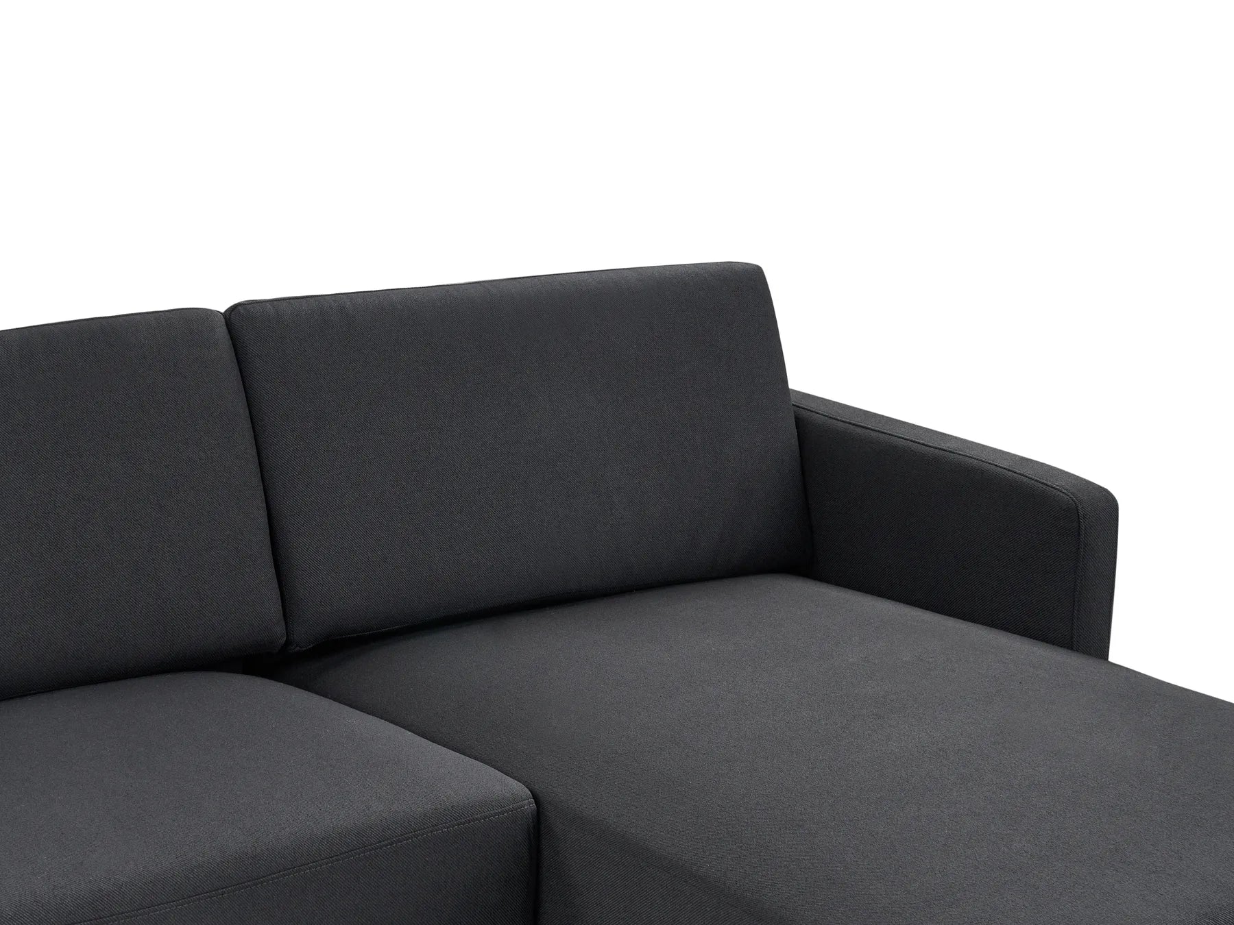 Corner Sofa 2 Seater BREDA Fabric Black Left Hand