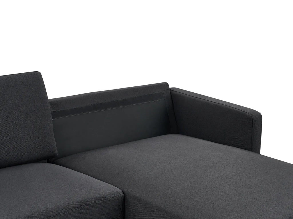 Corner Sofa 2 Seater BREDA Fabric Black Left Hand