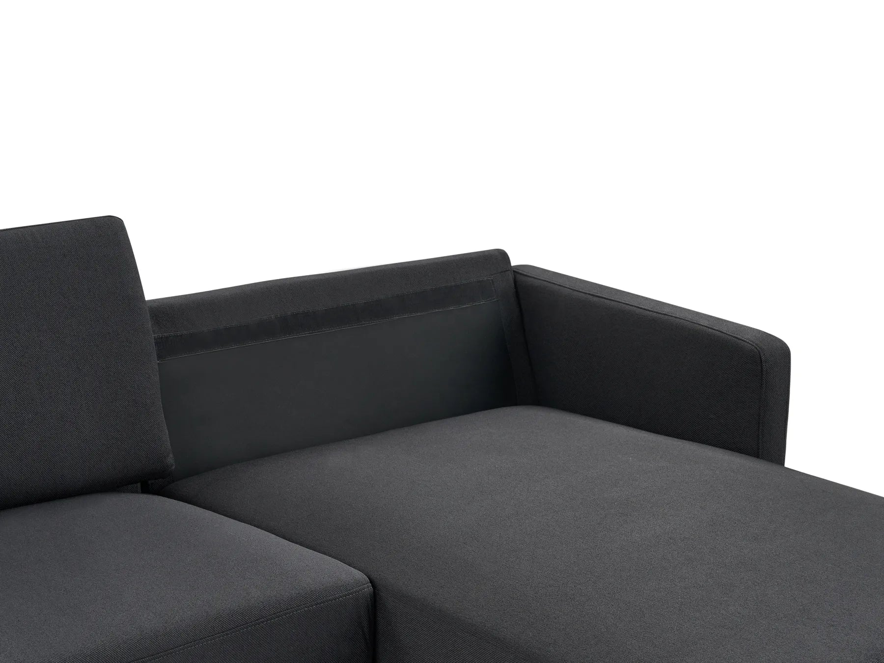 Corner Sofa 2 Seater BREDA Fabric Black Left Hand