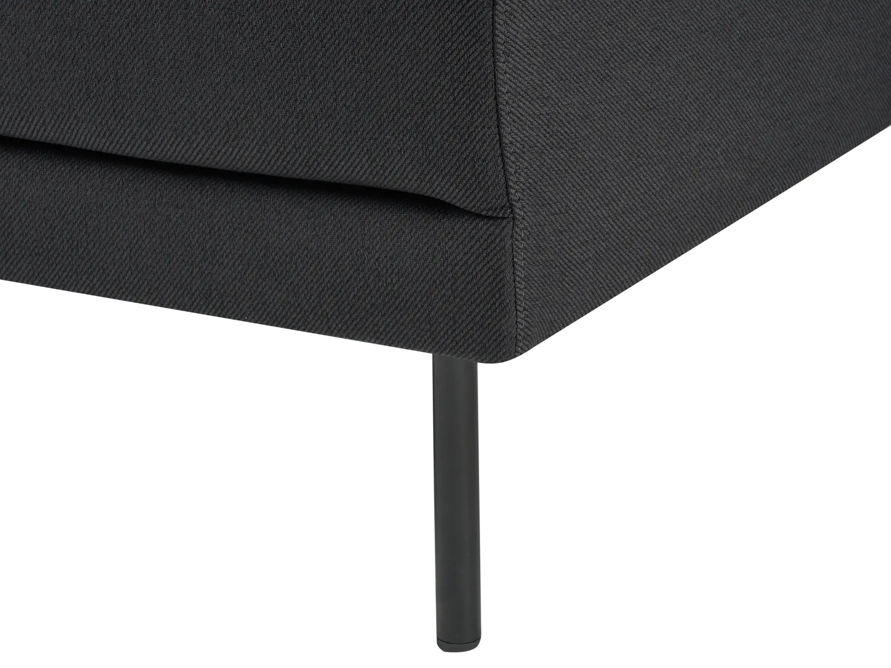 Corner Sofa 2 Seater BREDA Fabric Black Left Hand